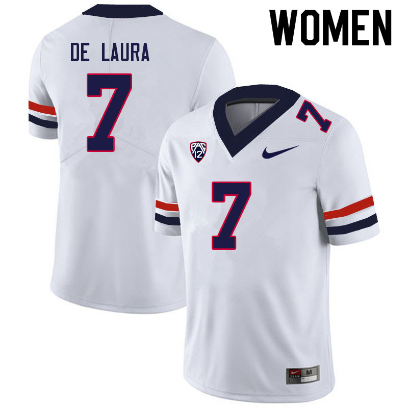 Women #7 Jayden de Laura Arizona Wildcats College Football Jerseys Sale-White - Click Image to Close